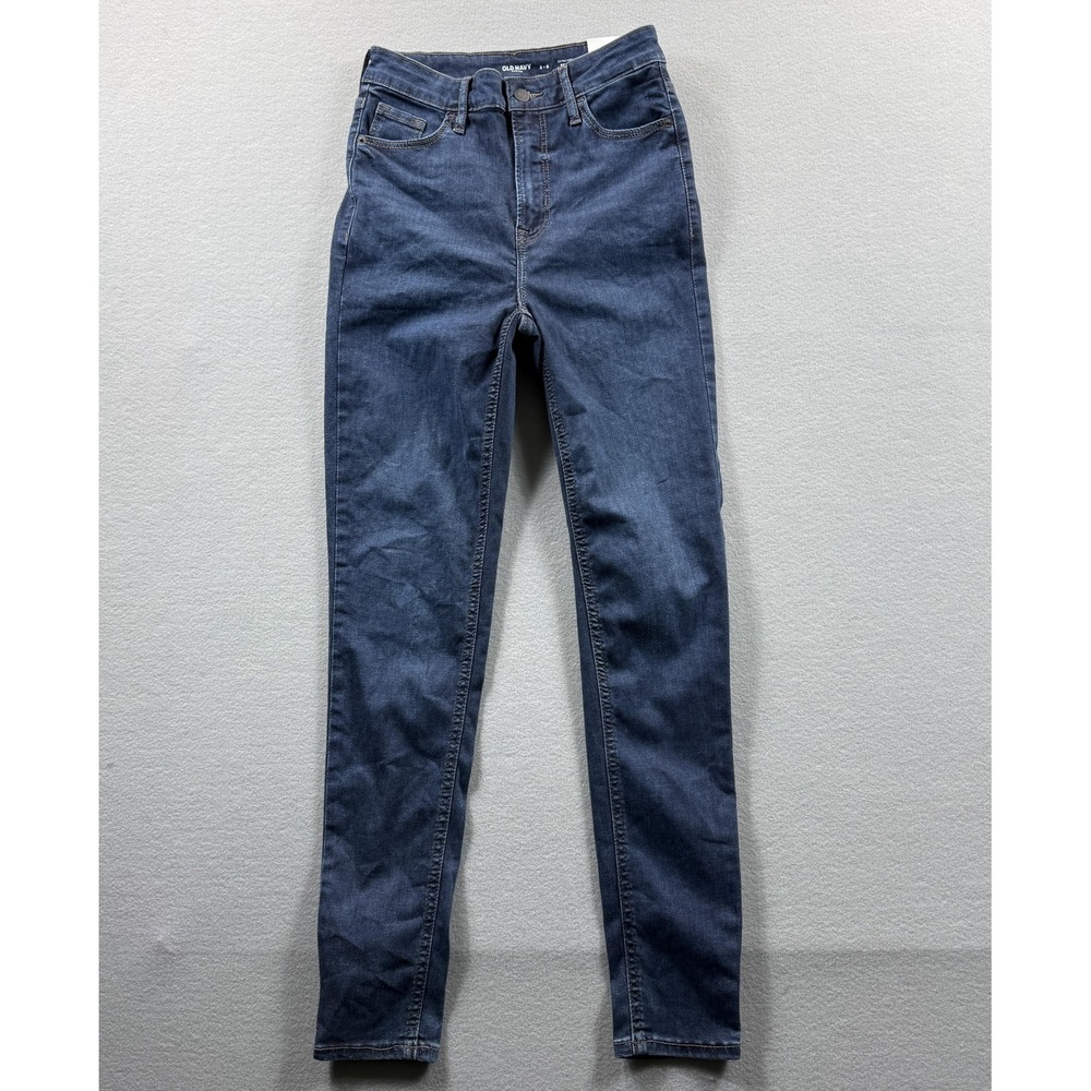 Old Navy Rockstar Super Skinny‎ Jeans Womens 2-6 Blue High Rise Stretch 26x28